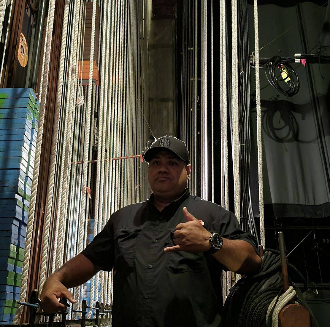 Jonathan Iese on set, IATSE Local 665